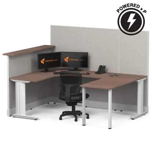  Cubicle Desk U Shaped with Transaction Top 1pack Powered