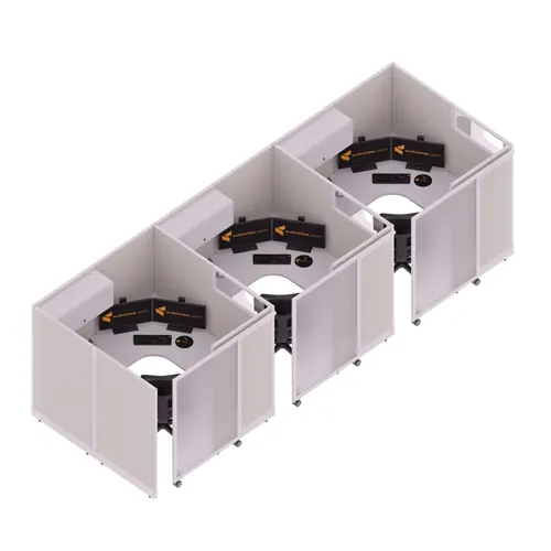  Cubicle with Sliding Door 67H 3pack Inline