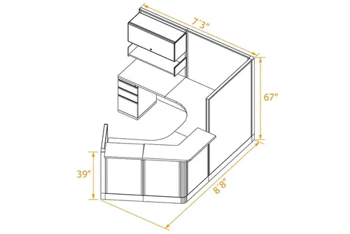  Angled Reception Desk Cubicle