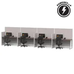  Cubicle Desk Straight 4pack Powered