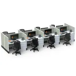  Small Cubicles 39H 8Pack Cluster Powered
