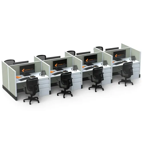  Small Cubicles 39H 8Pack Cluster Powered