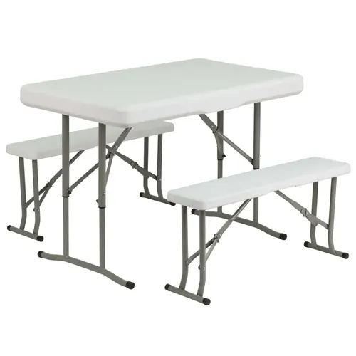 Medici Plastic Folding bench table set 