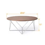  Geometric Coffee Table Metal Base 36 inch diameter 