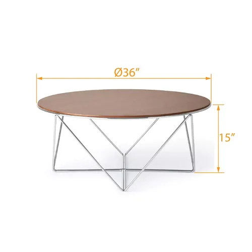  Geometric Coffee Table Metal Base 36 inch diameter 