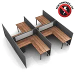  L-Shaped Desk Cubicle 50H 4pack Fixed Non Powered