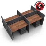  Industrial Office Desk 42H 4pack Fixed Non Powered