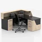 Solide Reception Desk L Shape 