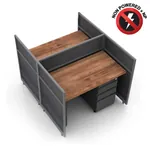  Industrial Office Desk 42H 2pack Fixed Non Powered