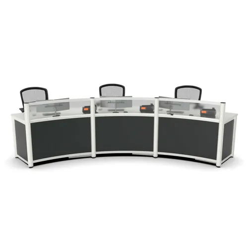 LuminaCurve Collaborative 3 Person Reception Desk 