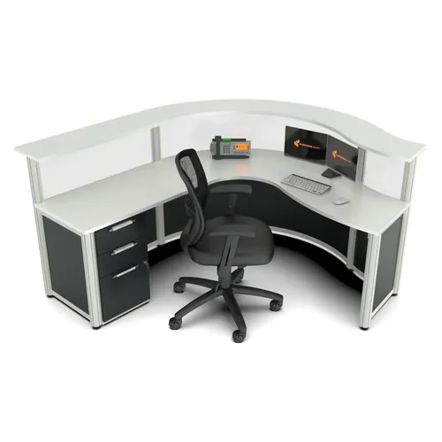  Reception Desk Curved With Frosted Acrylic Panels