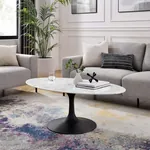  Oval Marble Coffee Table 48W x 27D