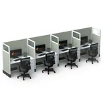  Cubicle Workstations 53H 4pack Inline Powered