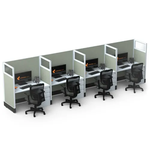  Cubicle Workstations 53H 4pack Inline Powered