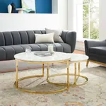 Marble Nesting Coffee Tables 35 and 27 inch diameter