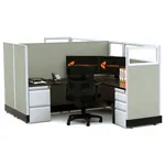  Partial Glass Office Cubicles 53H 2pack Cluster Powered