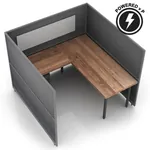  L-Shaped Desk Cubicle 60H 1pack Fixed Powered