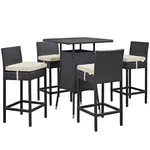 Lona 5 Piece Rattan Table and Chairs Set 