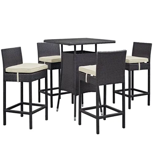 Lona 5 Piece Rattan Table and Chairs Set 