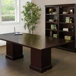HO7 Traditional Conference Table and Open Bookcase 