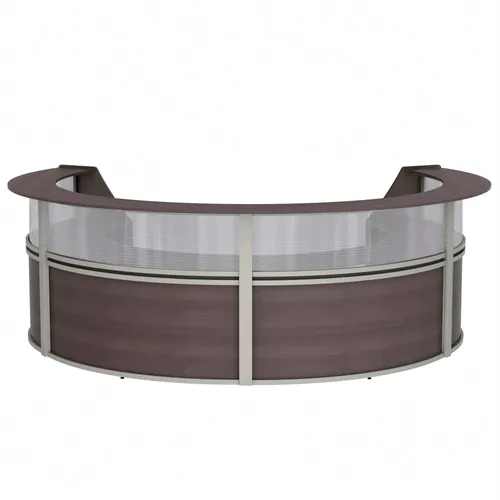  Semi Circular Reception Desk With Clear Panels