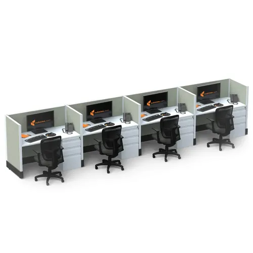  Small Cubicles 39H 4pack Inline Powered