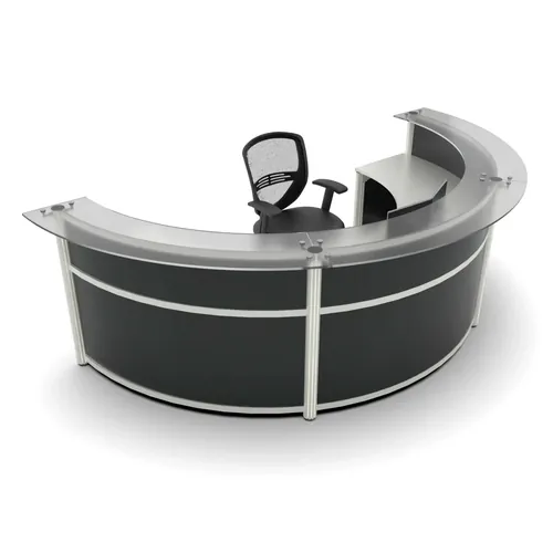  Curve Round Reception Desk With Transaction Top 