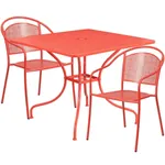 Panini 36 Inch Metal Patio Bistro Set with 2 chairs 
