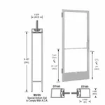  Office Glass Door Offset Hung with Butt Hinges Left