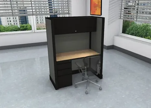 O2 Call Center Cubicles 4x2 67H With Pedestal And Overhead Storage