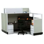  Partial Glass Office Cubicles 53-67H 2pack Cluster Powered