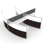  Half Round Office Desk 4 Pack