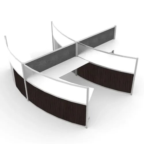  Half Round Office Desk 4 Pack