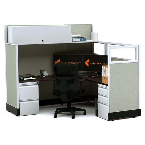  Partial Glass Office Cubicles 53-67H Single Powered