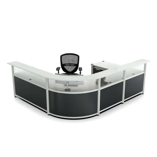  Corner Reception Desk With Curved Front and Return