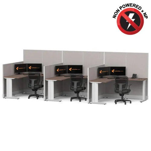  Cubicle Desk L Shaped 3pack Non Powered