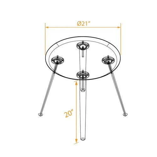  Small Round Wooden Coffee Table 21 inch Diameter 
