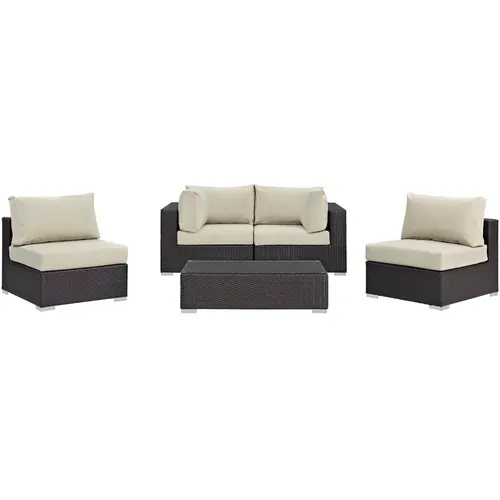 Lona 5 Piece Rattan Sofa Set 