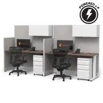  Cubicle Desk Straight with Storage 2pack Powered