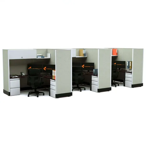  Modular Office Desk Furniture 67H 3pack Inline Powered 