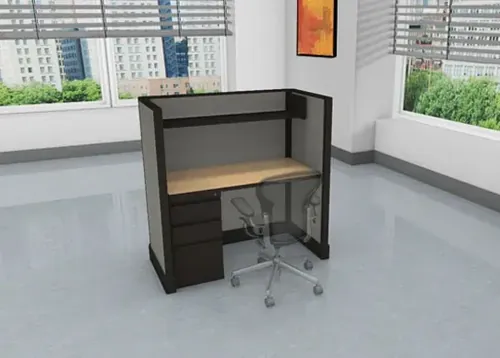 O2 Call Center Cubicles 4x2 53H With Pedestal And Shelf