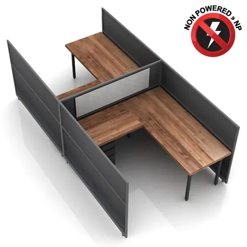  L-Shaped Desk Cubicle 50H 2pack Fixed Non Powered 