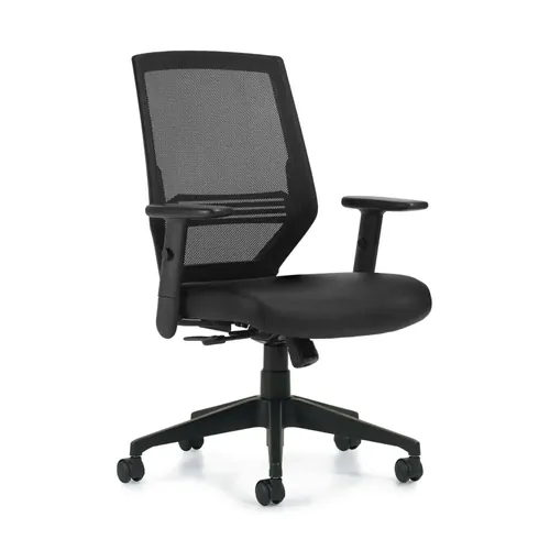  Mesh Back Leather Seat Office Chair 