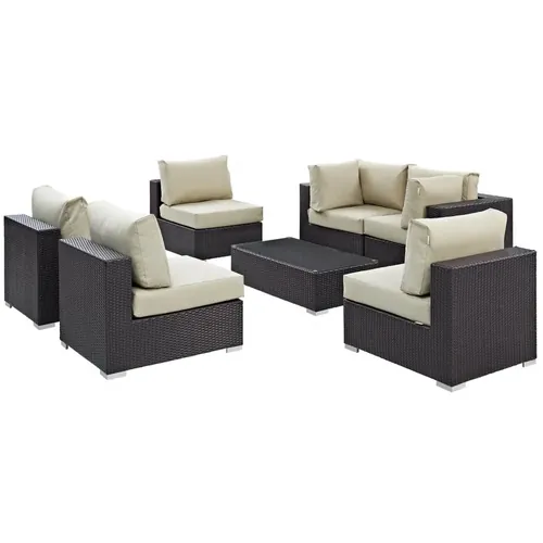 Lona 7 Piece Rattan Garden Sofa Sets 