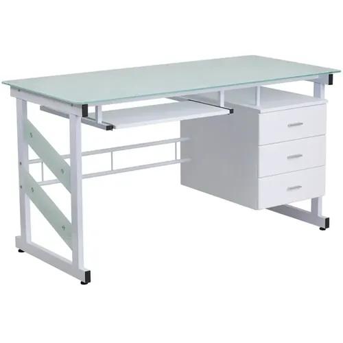 Flora Tempered Glass Desk 