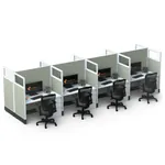  Cubicle Workstations 53H 8Pack Cluster Powered