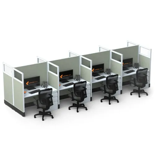  Cubicle Workstations 53H 8Pack Cluster Powered