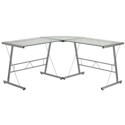 Flavia Glass L Shaped Desk 