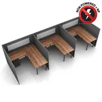 L-Shaped Desk Cubicle 60H 3pack Fixed Non Powered 