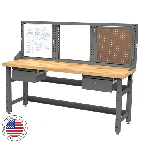  Industrial Workbench With Organizer Panels 72W x 24D